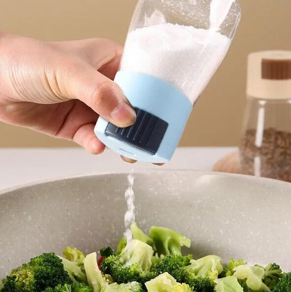 Glass press control seasoning shaker