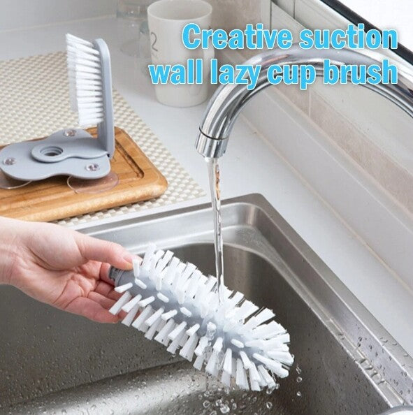 Suction Cupped Glass Cleaning Brush