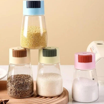 Glass press control seasoning shaker